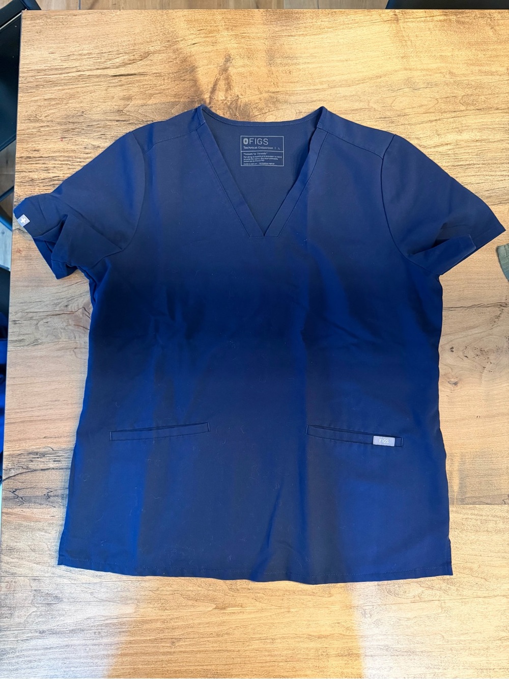 Figs Navy V-Neck Short Sleeve Scrub Top